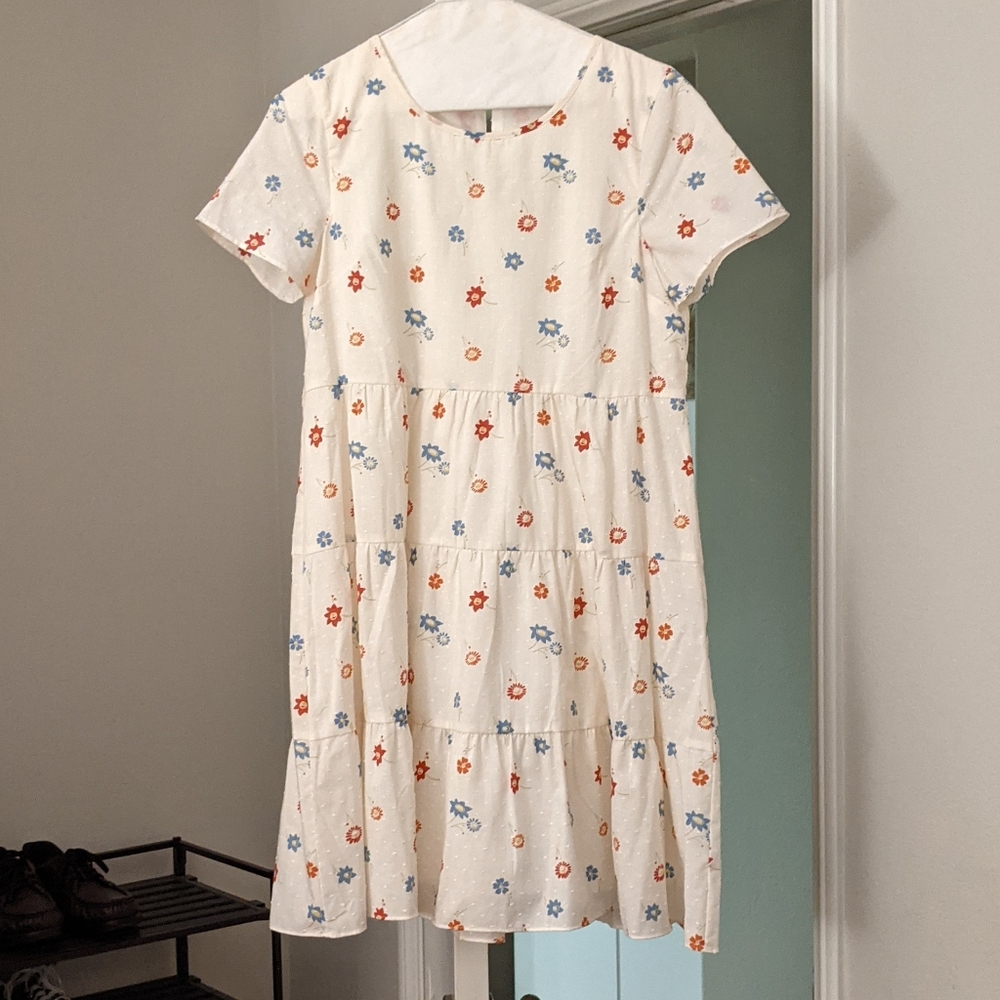 NWT Madewell Tiered Mini Dress in Clipdot Floral
